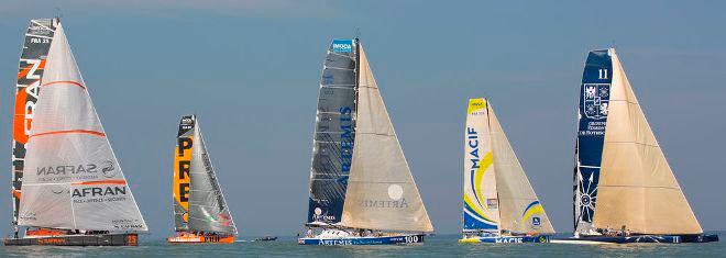 Edmond de Rothschild ahead of the fleet in the Artemis Challenge for Cowes Week 2013 - 2015 AAM Cowes Week – Artemis Challenge © Lloyd Images